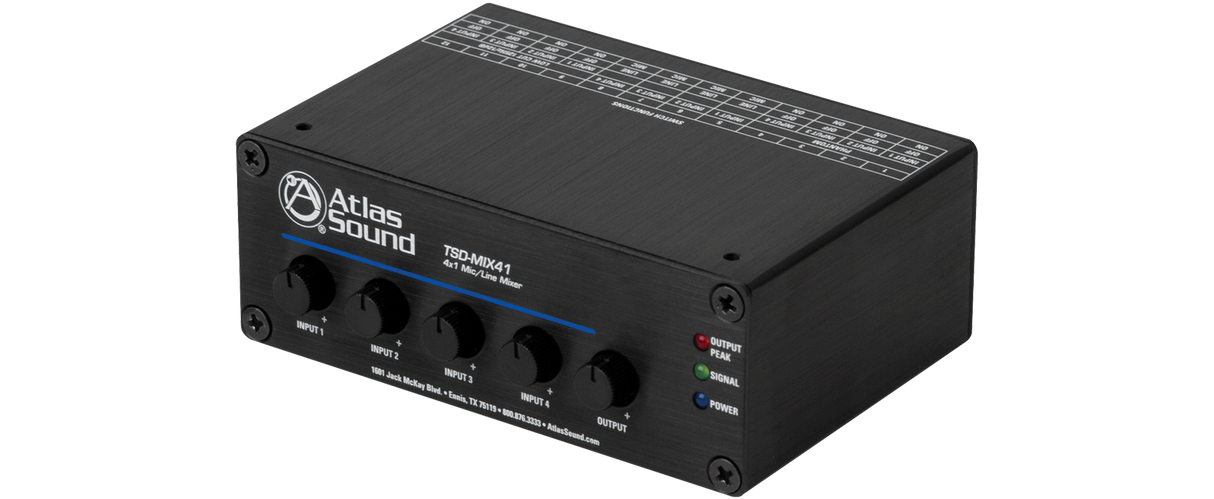 TSDMIX41 4 x 1 Mic/Line Mixer