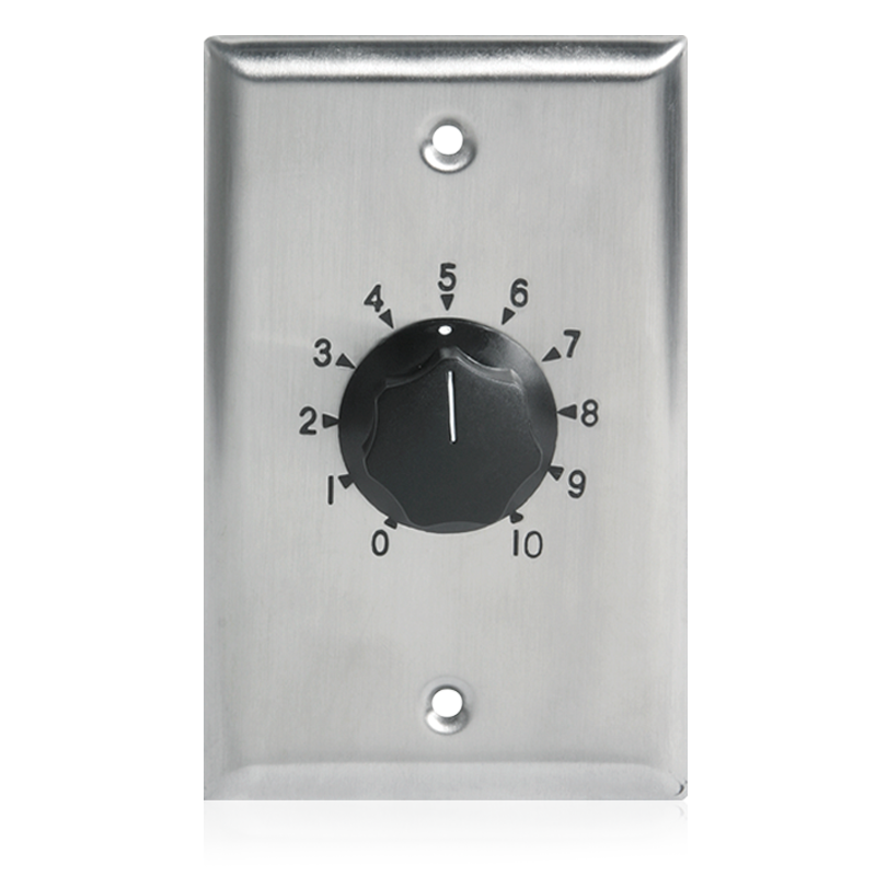 AT10 Attenuator 10 Watt Single Gang Stainless Steel 70.7V Commercial