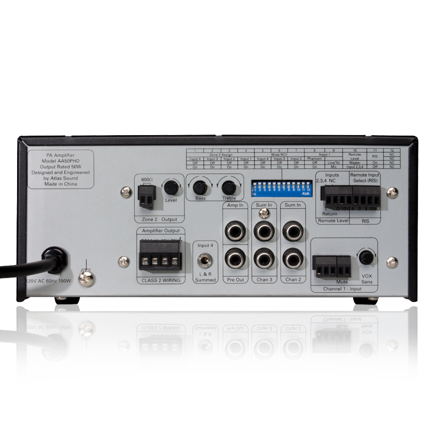 AA50PHD Mixer Amplifier 3 Input 50W Automatic System Test PHD