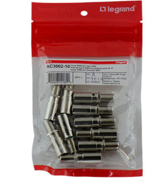 AC300210 Compression RG6U-Quad F Jack 10 Pack