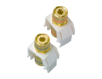 WP3457WH Keystone Audio Binding Posts Pair (Black & Red) White