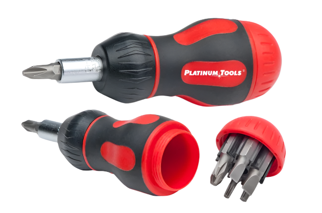 19120C 8-in-1 Ratcheted Stubby Screwdriver Clamshell