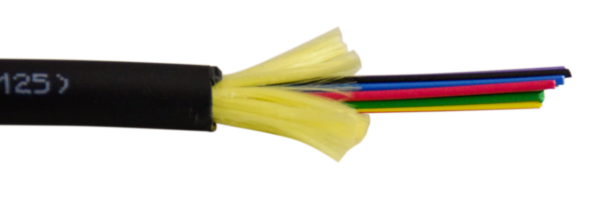 M3I-6M-P-BK-1000 Fiber 6 Strand Distribution Indoor/Outdoor Plenum-rated OM3