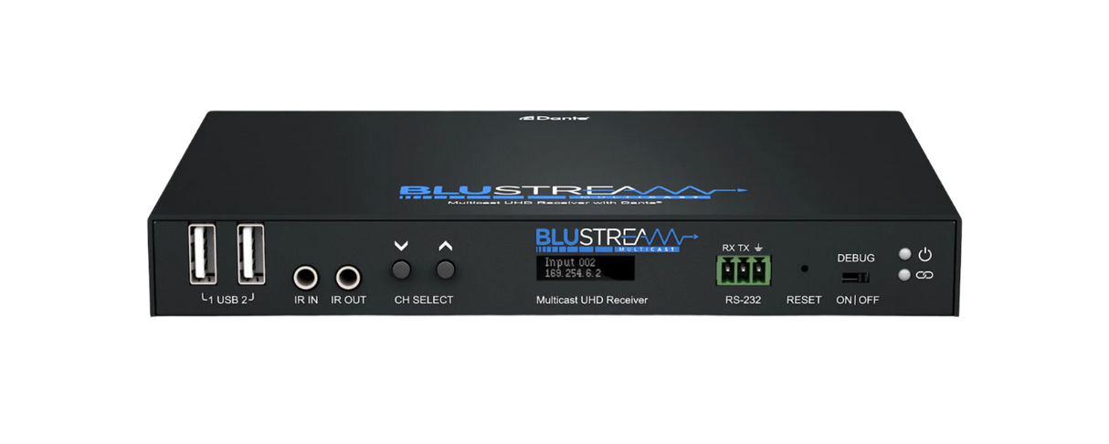 IP250UHD-RX IP Multicast UHD Video Receiver over 1Gb Network featuring Dante Integration