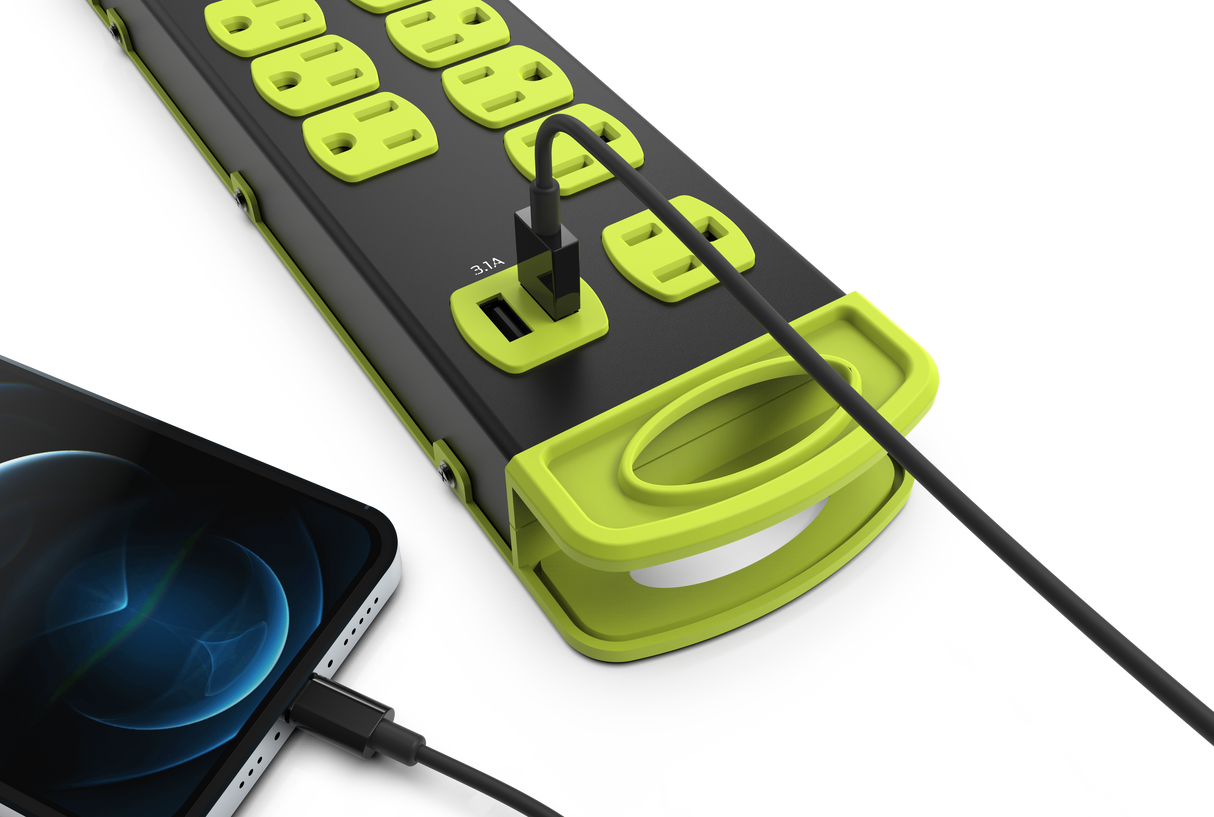 ME5010 Power Strip Surge 8 AC 2 USB A