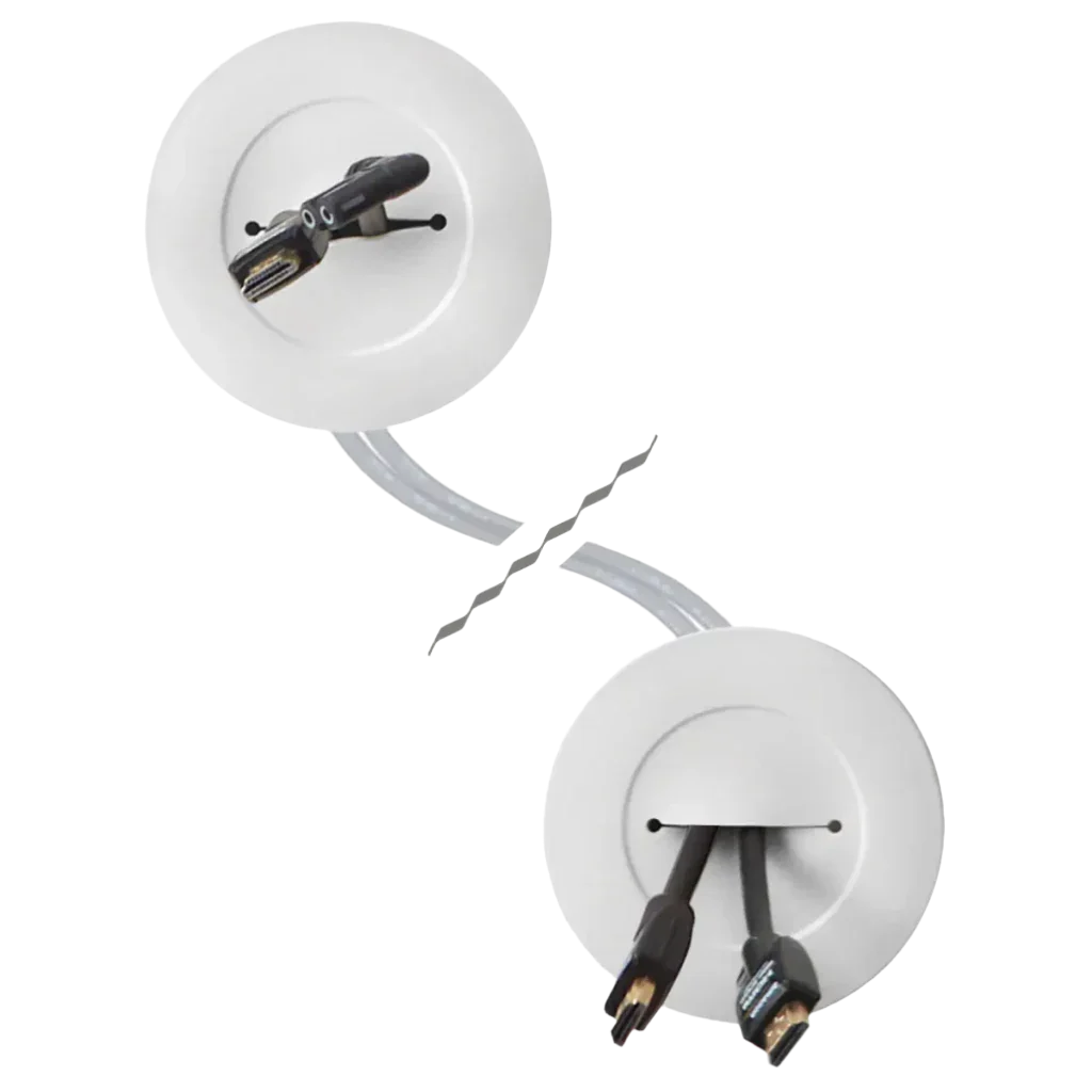 CCSIWLVK 5 Piece 3.75" x 3.75" PVC White Flat Screen Kit Routes Power & Low Voltage Cables