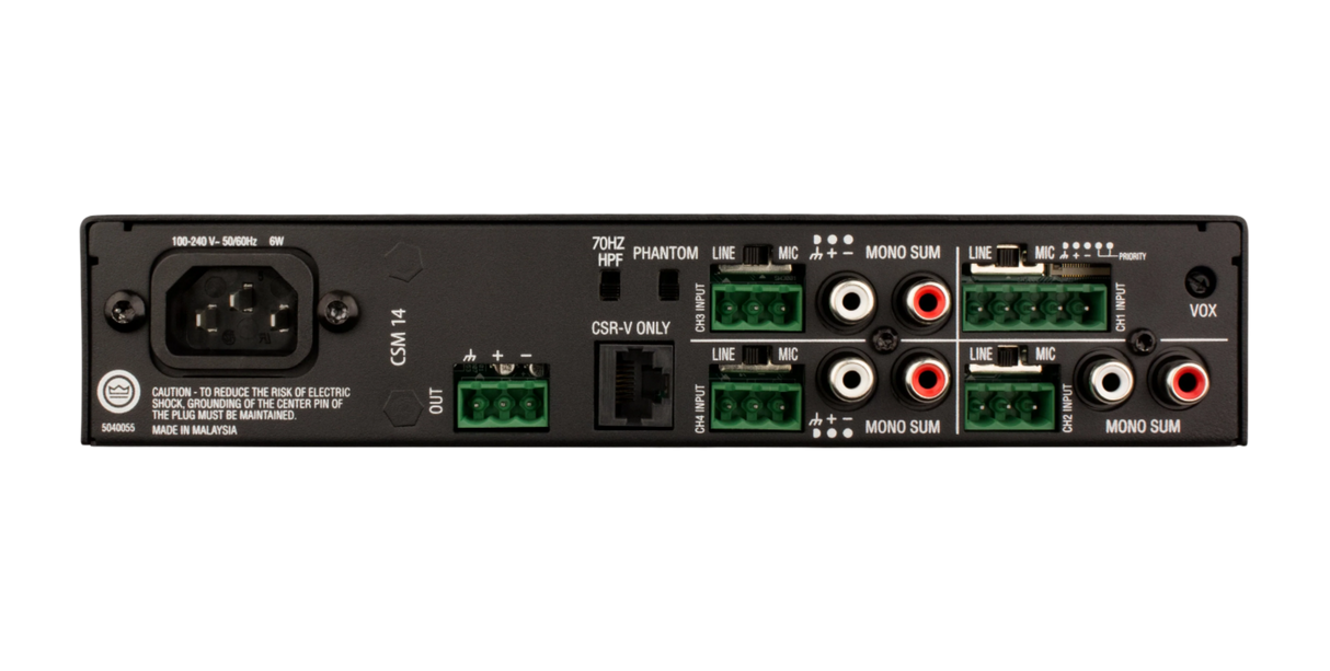 CSM14 Mixer 4 Input 1 Output Mixer 1U Half-Rack Mounting Kit Included