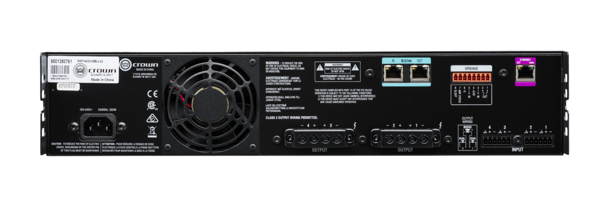CDi4x300BL Analog + Blu Link Input, 4 Channel, 300w Per Output Channel, Amplifier
