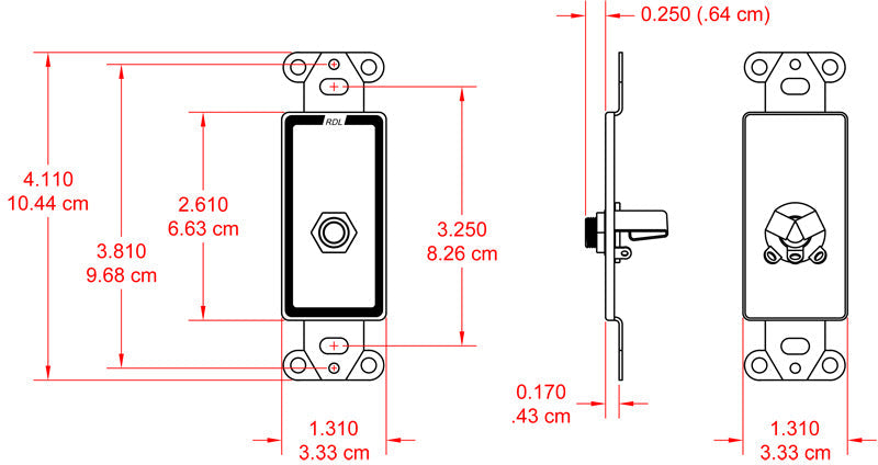 DB-14F 1/4" Phone Jack on Decora® Wall Plate