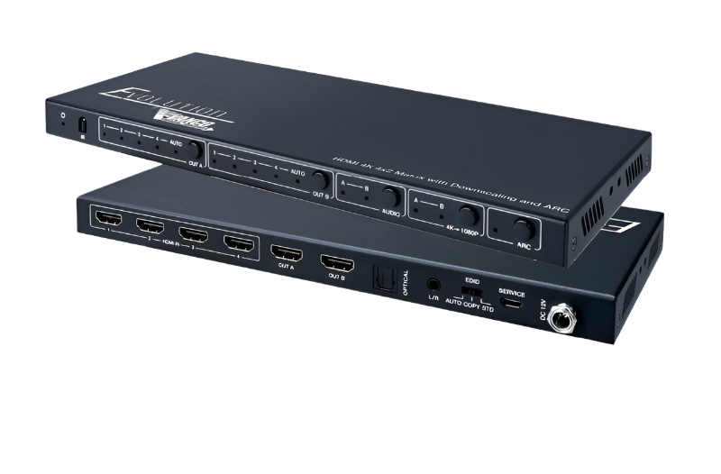 EVMX4K42 HDMI 4K 4x2 Matrix with Downscaling and ARC HDR HDCP 2.2