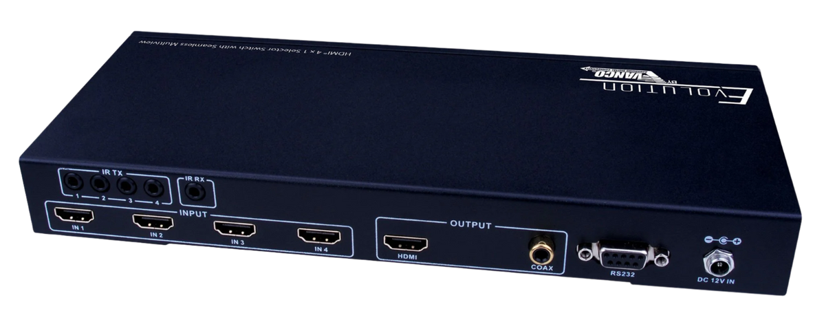 EVSW1040 HDMI 4x1 Selector Switch Multiview 1080p Seamless Switching Up/Down Scaler Audio RS232
