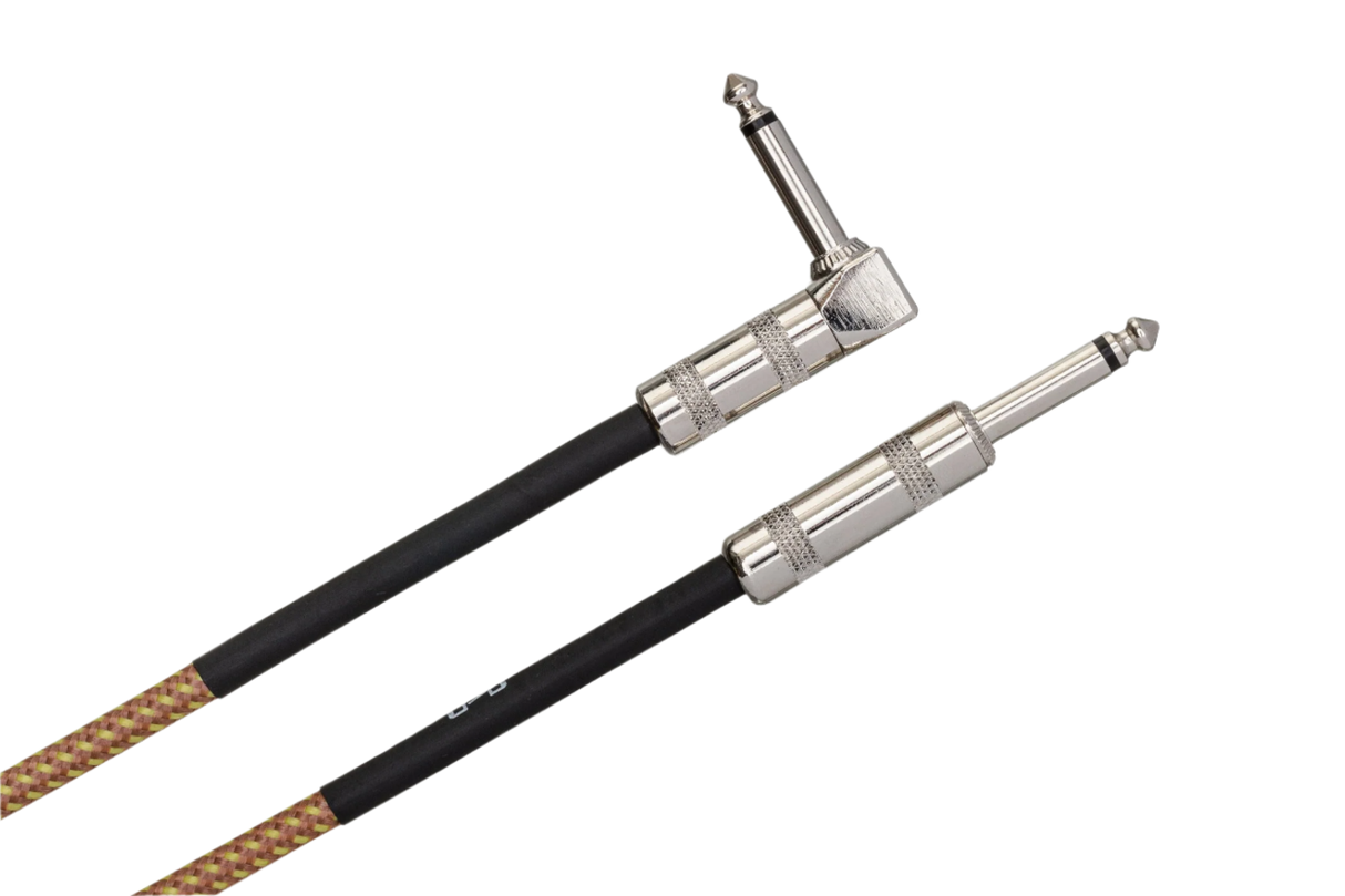 GTR518R Tweed Guitar Cable Straight to Right-angle