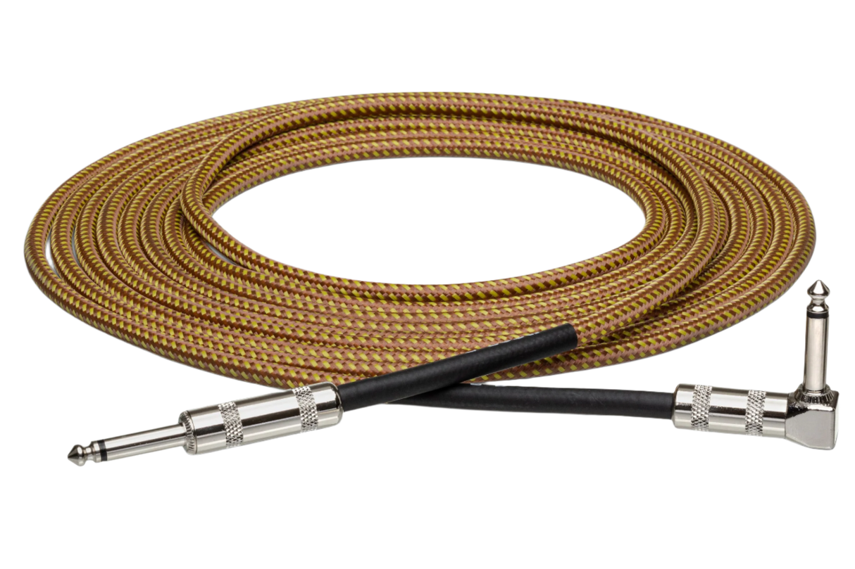 GTR518R Tweed Guitar Cable Straight to Right-angle