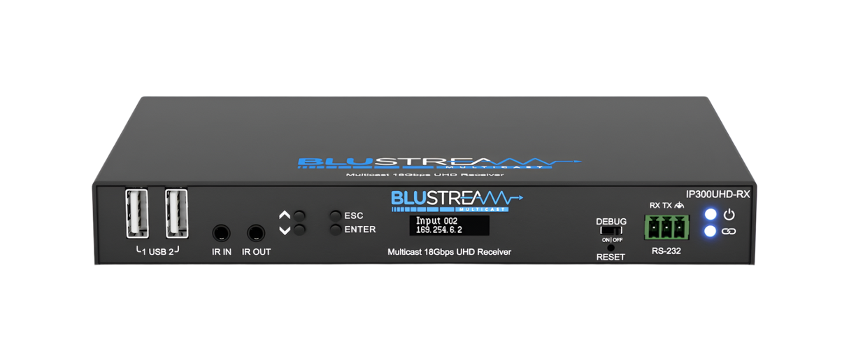 IP300UHD-RX 4K 60Hz UHD Video over IP Receiver with PoE over 1Gb Network