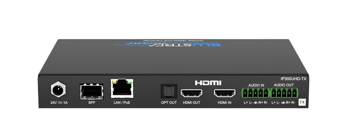 IP300UHD-TX 4K 60Hz UHD HDMI Video over IP Transmitter with PoE over 1Gb Network