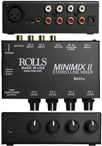 MX51s Mini Mix II 2 1/4" & 3 RCA Mixer
