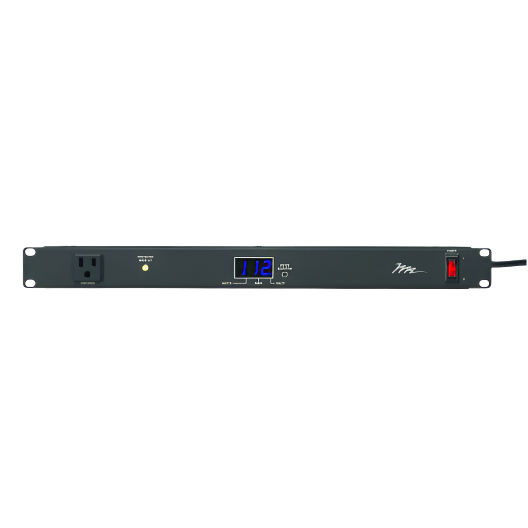 PWR9RPM Rackmount Horizontal Power Distribution 9 Outlet 15 Amp Local Meter
