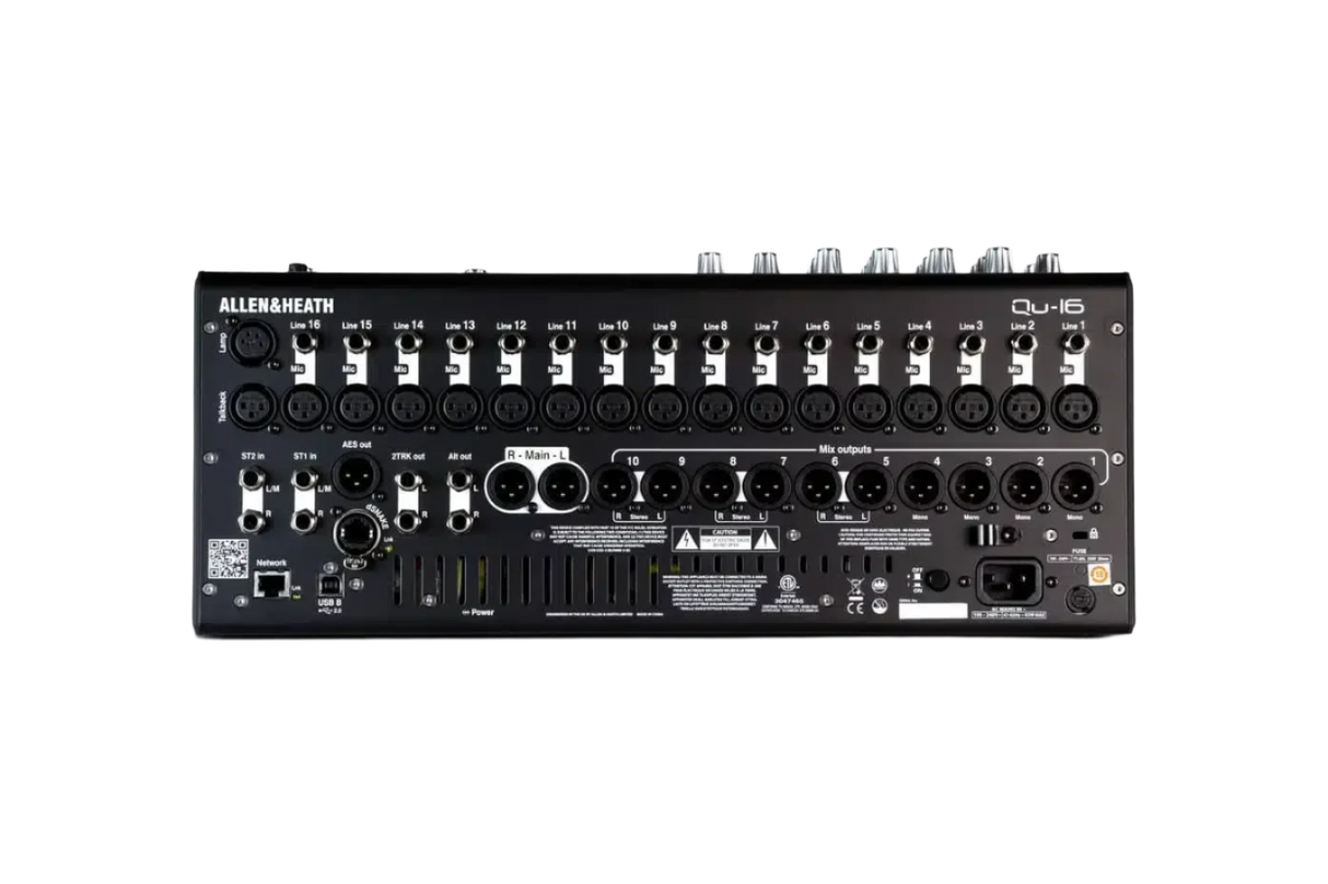 QU-16C 16 channel rack mount digital Compact 22in / 12out Digital Mixer