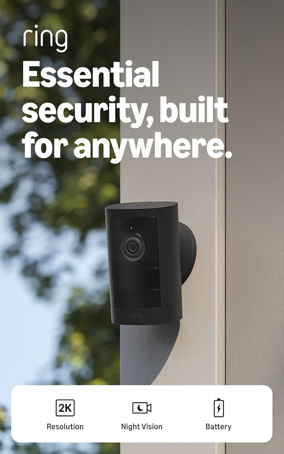 Outdoor Cam, Battery (newest model), Home or business security, Wide-Angle Retinal 2K Video