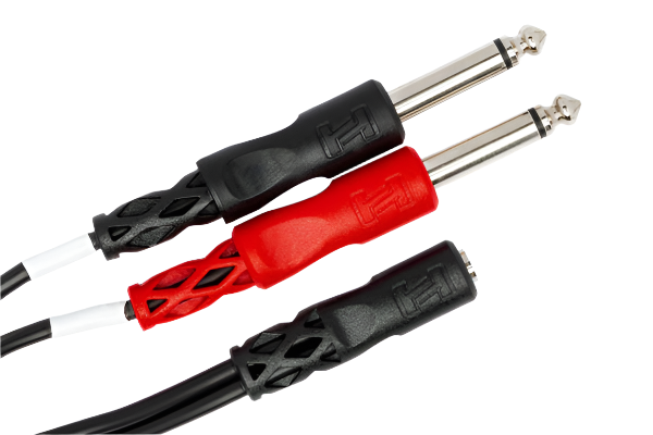 YMP434 Stereo Breakout 3.5 mm TRSF to Dual 1/4" TS 6"