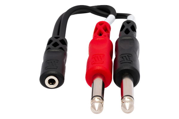 YMP434 Stereo Breakout 3.5 mm TRSF to Dual 1/4" TS 6"