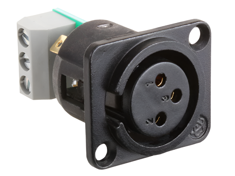 AMS-ALF XLR 3-Pin Female Jack Terminal Block Connections