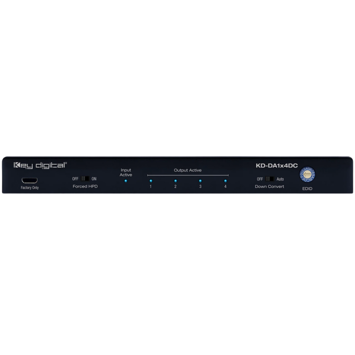 KD-DA1x4DC Distribution Amp 4K 18G 4 Output HDMI Splitter