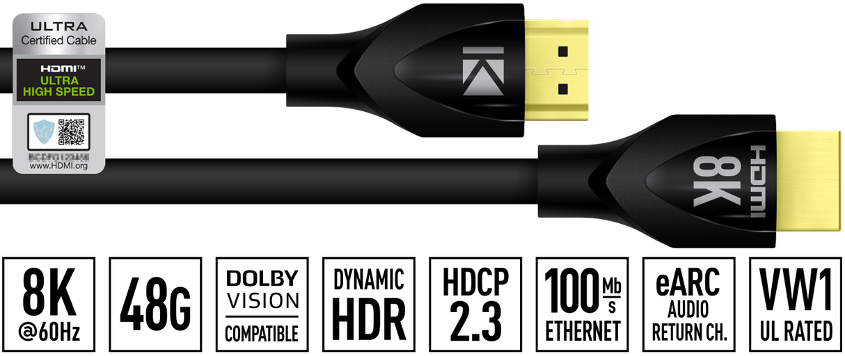 KD-PRO8K HDMI Cables 8K/48G Ultra High Speed 3-6'