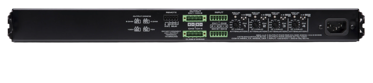 MPA40V 4 Channel 800W FlexAmp Power Amplifier