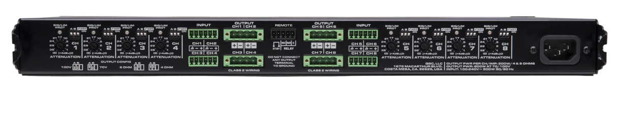 MPA80V 8 Channel 1600W FlexAmp Power Amplifier