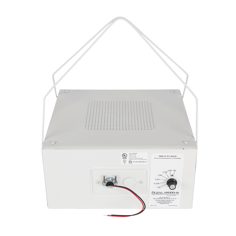 M1000 8" Dual Cone Sound Masking Speaker 70V Transformer 4W Enclosure