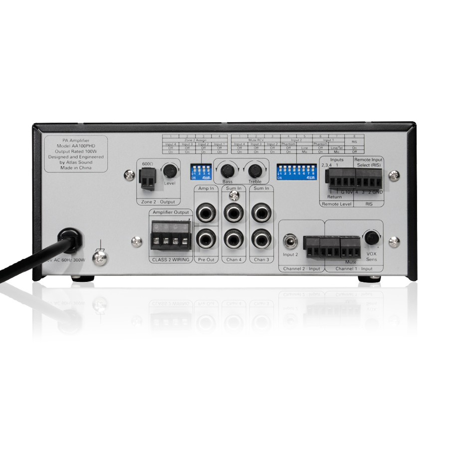 AA100PHD Mixer Amplifier 4 Input 100W with PHD