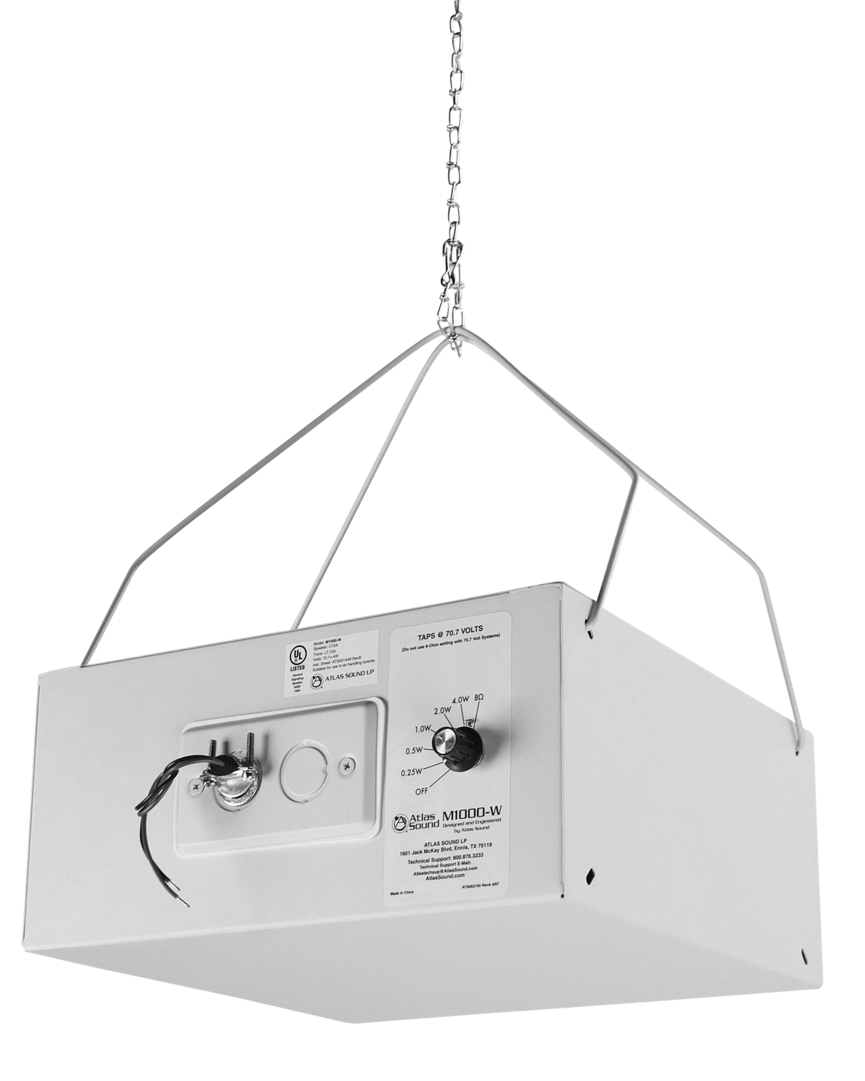 M1000 8" Dual Cone Sound Masking Speaker 70V Transformer 4W Enclosure