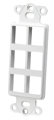 820326 Decor Style Multi-Media Wall Plate Insert 6-Port