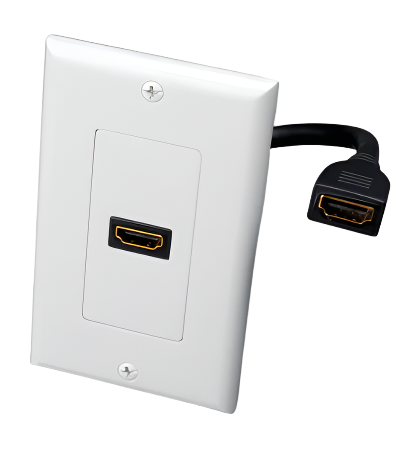 120931X Single HDMI Pigtail Decor Wall Plate