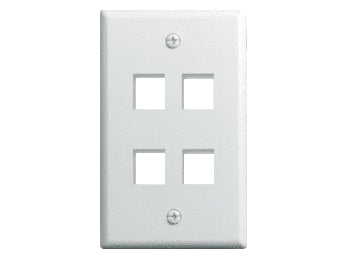 WP3404WH 1 Gang 4-Port Wall Plate White
