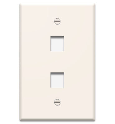 WP3402 Single Gang Wall Plate 2-Port