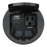 T3DV2SBLK HDMI and 2 Keystone Connectors w/AC Plug Round Black