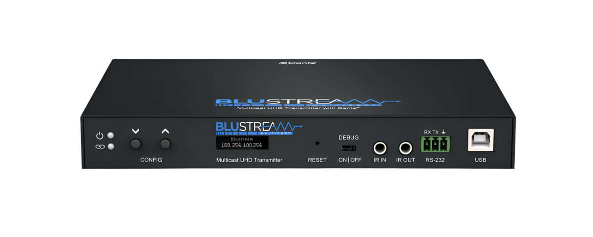 IP250UHD-TX IP Multicast UHD Video Transmitter over 1Gb Network featuring Dante Integration
