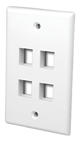 Multi-Media Keystone Wall Plate 4-Port