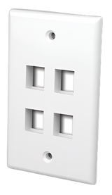 Multi-Media Keystone Wall Plate 4-Port