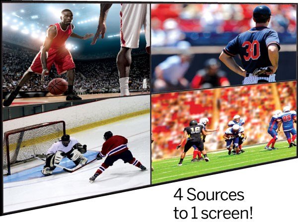 EVSW1040 HDMI 4x1 Selector Switch Multiview 1080p Seamless Switching Up/Down Scaler Audio RS232