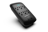 ME5003 Wall Tap Surge 6 AC 1 USB A 1 USB C Black