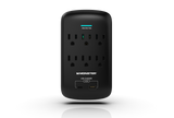 ME5003 Wall Tap Surge 6 AC 1 USB A 1 USB C Black