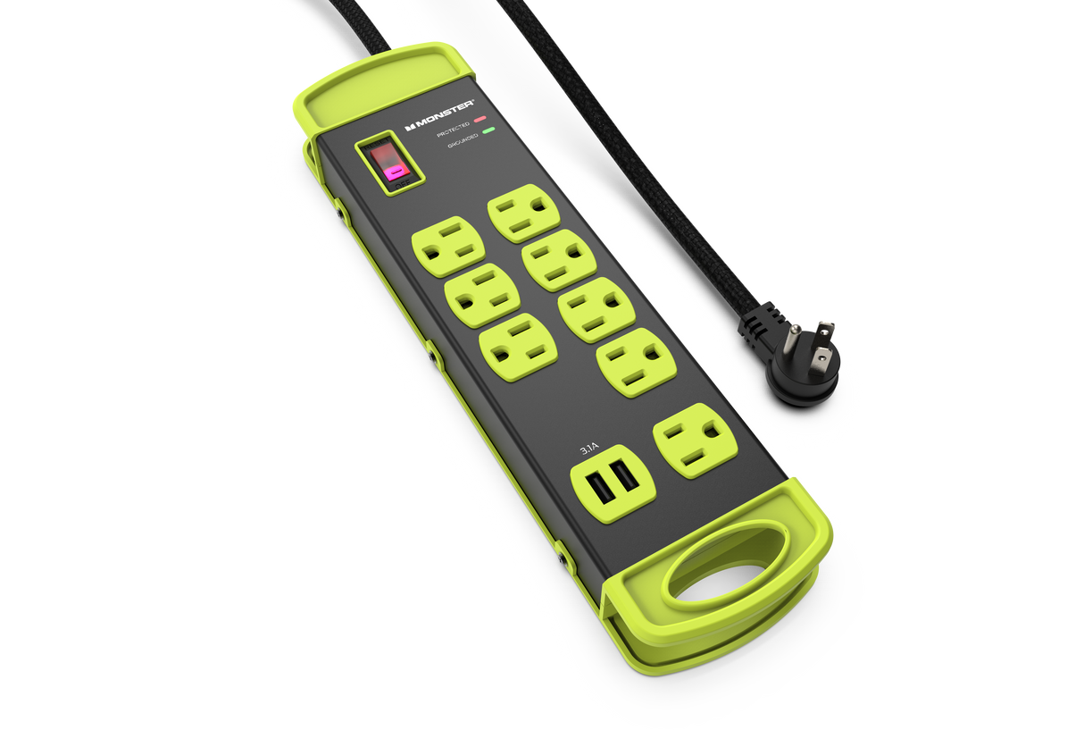 ME5010 Power Strip Surge 8 AC 2 USB A