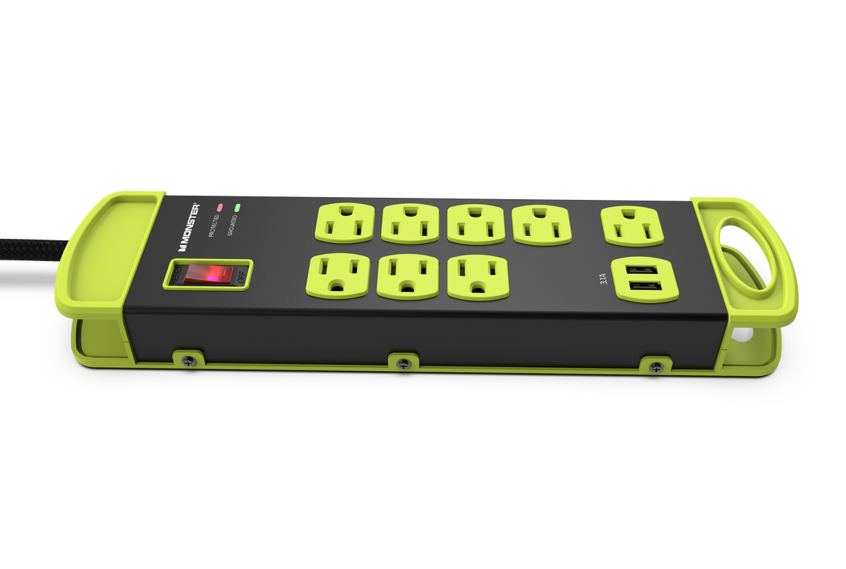 ME5010 Power Strip Surge 8 AC 2 USB A