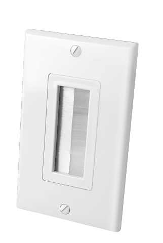 Decor Style Brush Bulk Cable Wall Plate Single