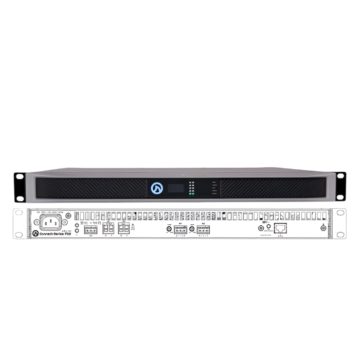 CONNECT 702-G 2 Channel x 700W @ 4Ω, 8Ω, 70V and 100V per channel Government Model with WiFi removed.