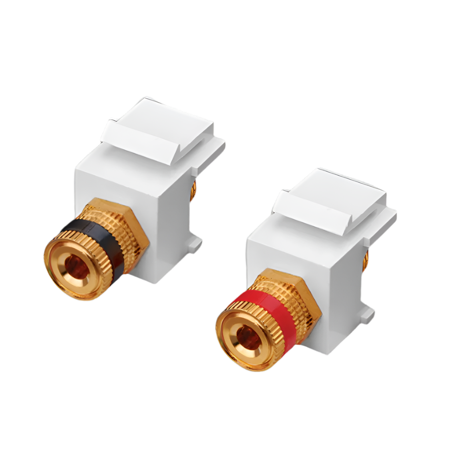 820407 Binding Post Keystone Inserts White 1 Pair