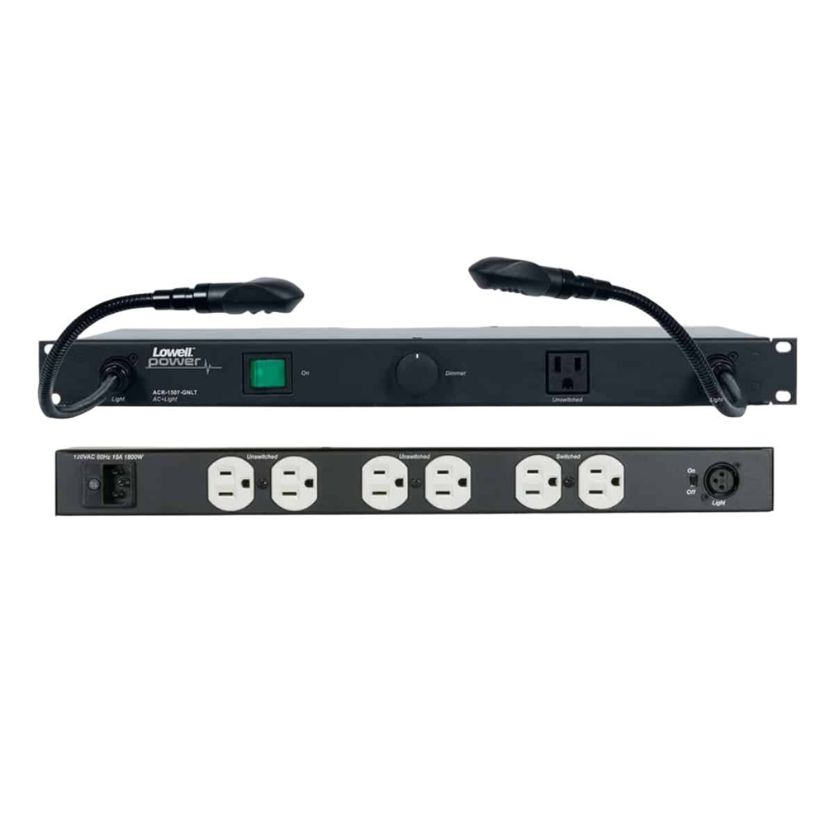 ACR1507GNLT15A Power Panel with Gooseneck Light Rackmount 15A
